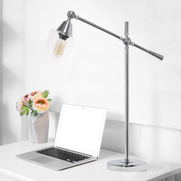 Vertically Adjustable Desk Lamp, Chrome